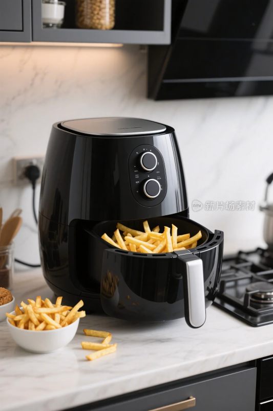 厨房空气炸锅与薯条