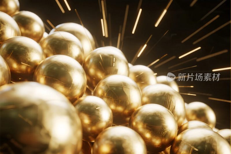 金色球体光影艺术展示