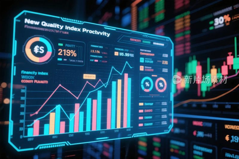 科技感金融数据展示画面