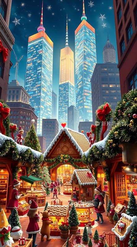 圣诞集市夜市繁华