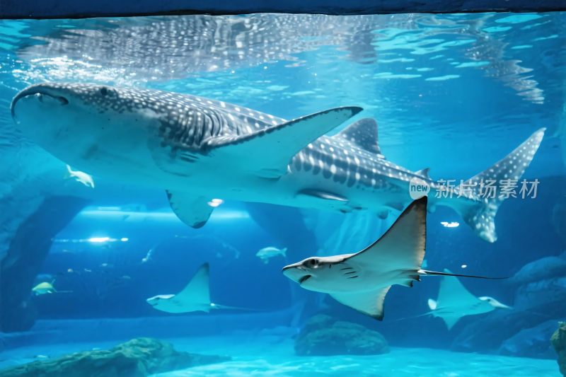 水族馆鲨鱼与海洋生物