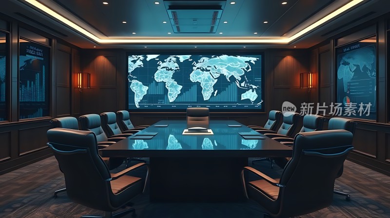 会议室里的世界地图