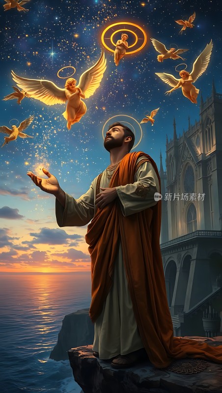 天使降临圣光环绕