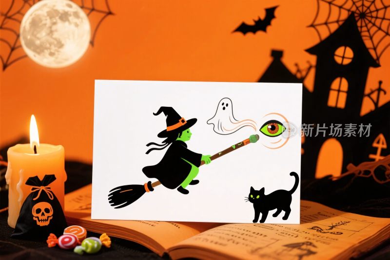 万圣节巫师主题插画