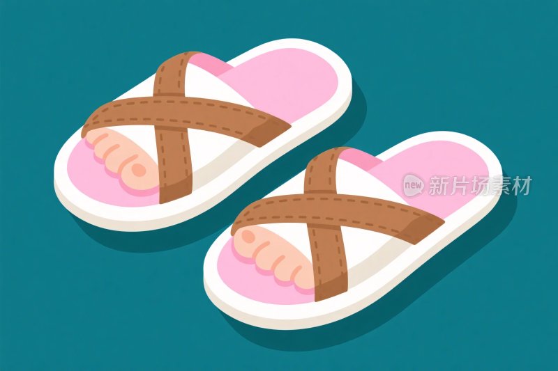 卡通拖鞋插画