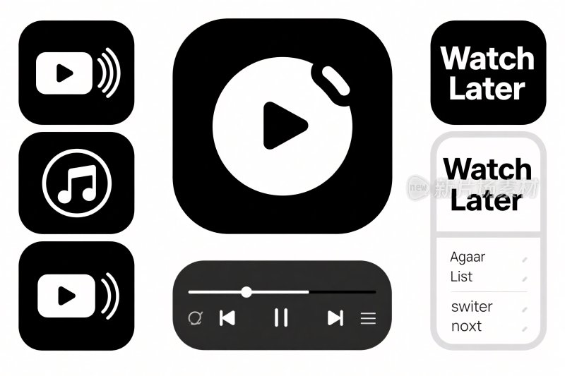 媒体播放图标集合