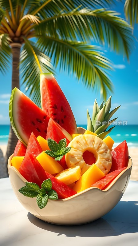 阳光下的热带水果盛宴