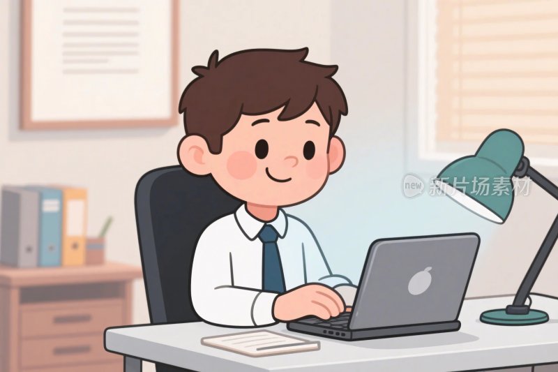 办公场景卡通插画