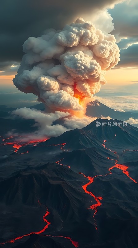 熔岩流淌的山脉