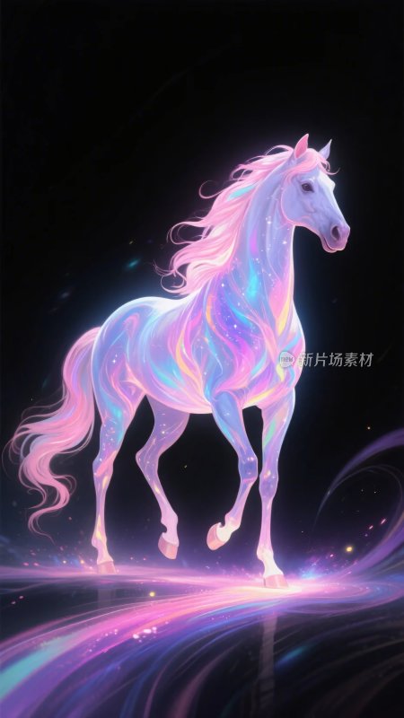 梦幻炫彩独角兽插画