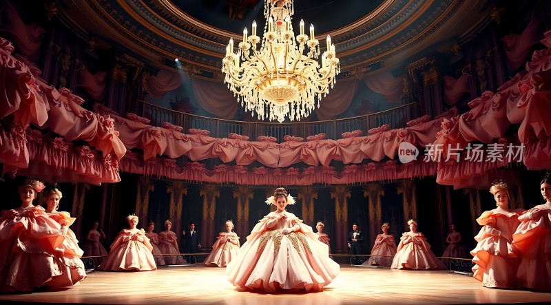 华丽舞会上的粉红公主