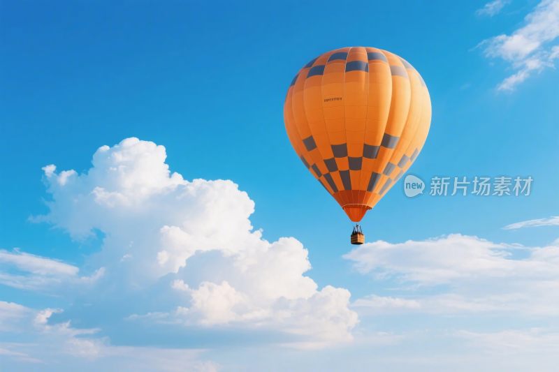 橙色热气球蓝天风景