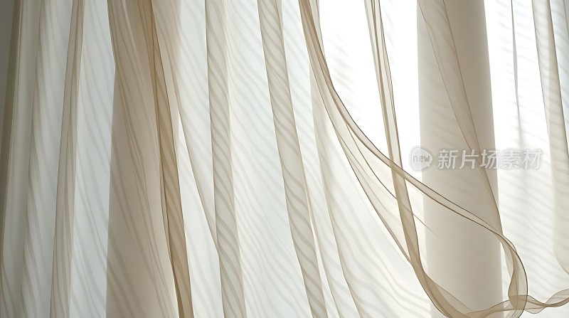 轻纱飘动阳光洒落优雅而宁静