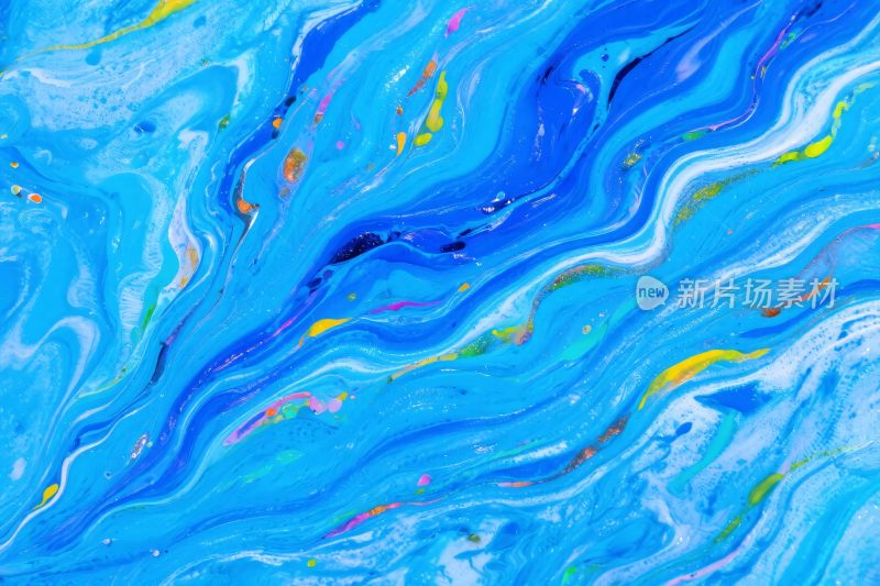 蓝色流体艺术纹理画面