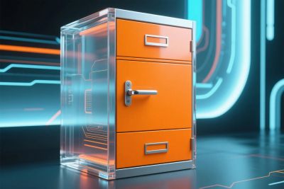 橙色文件柜科技背景 橙色文件柜科技背景