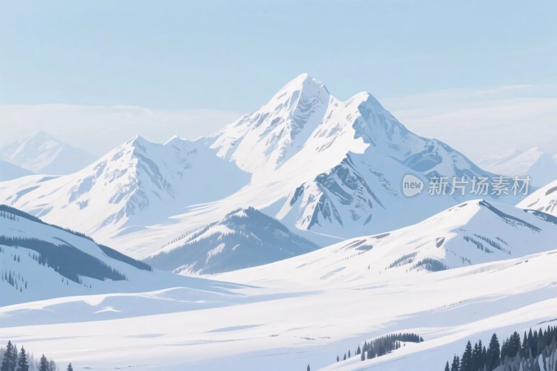 雪山雪景风光图