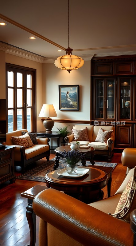 温馨客厅优雅沙发精美装饰舒适氛围