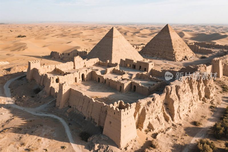 沙漠古遗址景观