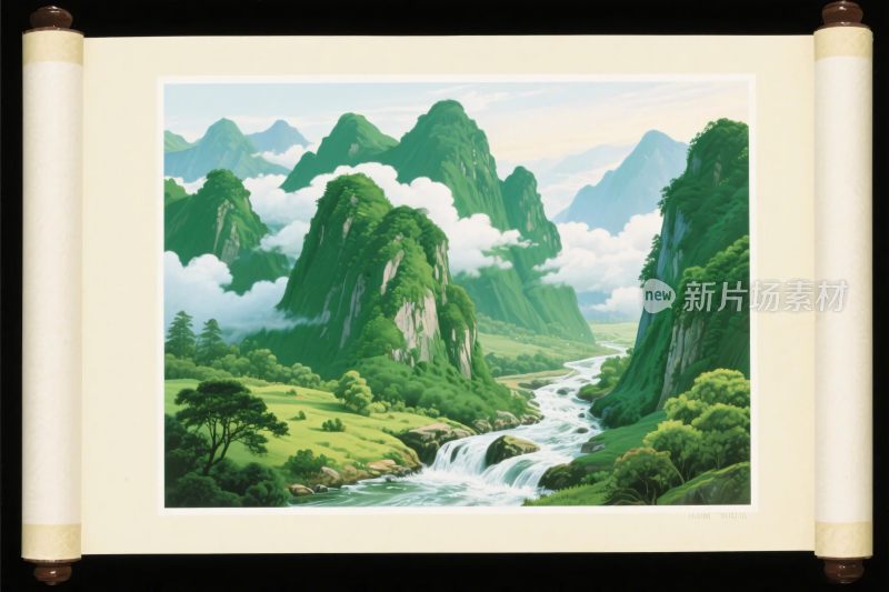 山水风景插画