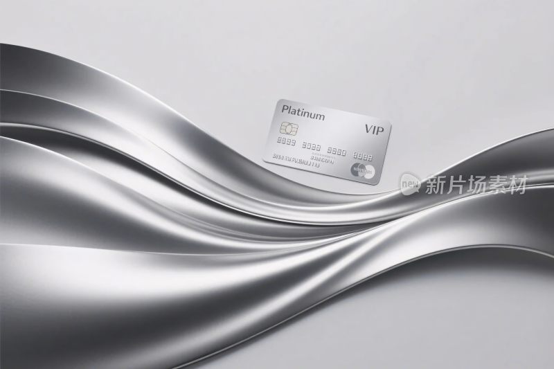 银色流动线条与卡