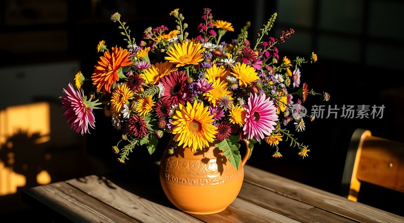 阳光下的多彩花艺