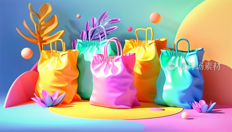 梦幻光影渐变垃圾袋