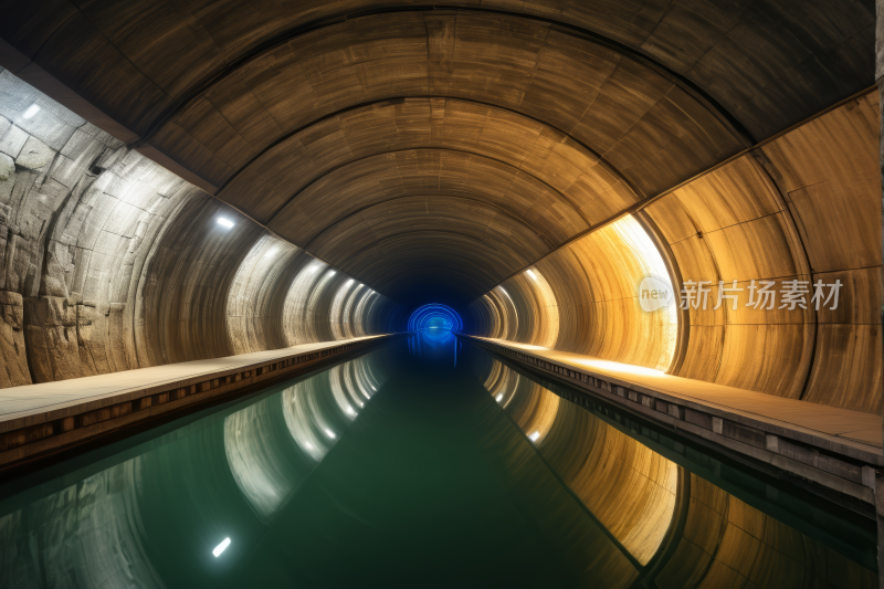 一条长长的隧道水面很长高清风景图片