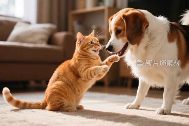 橘猫与狗温馨互动