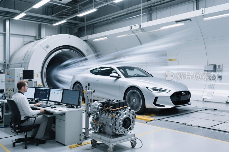 汽车风洞实验室测试场景