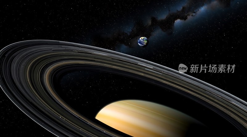 星环环绕地球宇宙浩瀚无垠