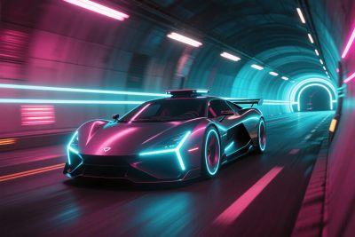 未来霓虹跑车隧道 未来霓虹跑车隧道