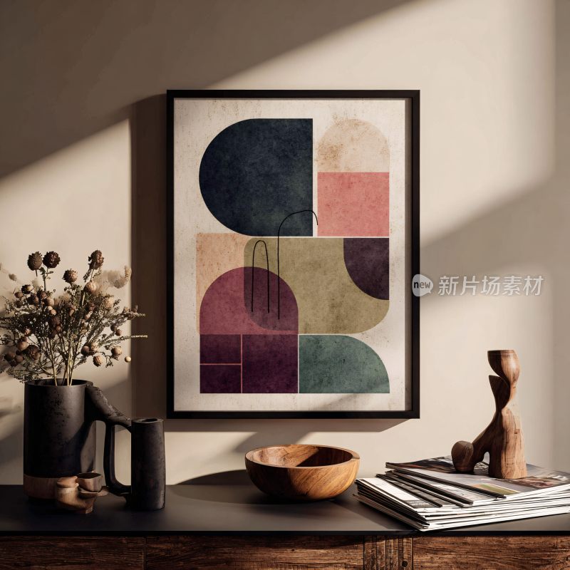 简约装饰画搭配室内摆件