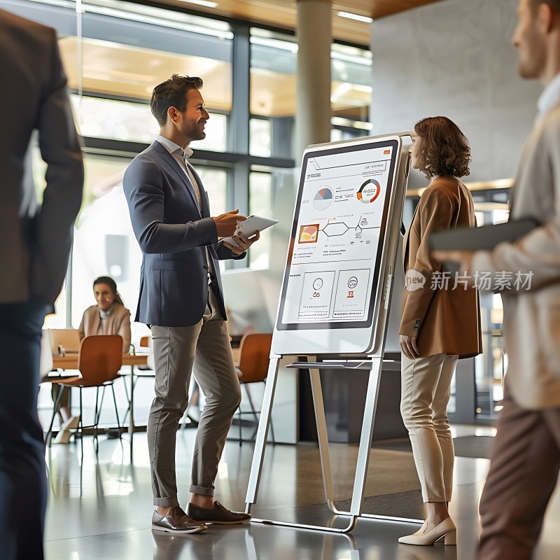 商务会议上的智慧互动展示