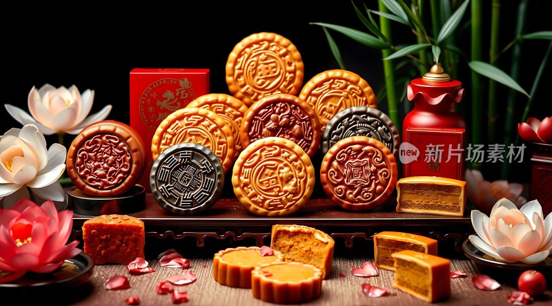 月饼礼盒展示传统与现代结合展现节日氛围
