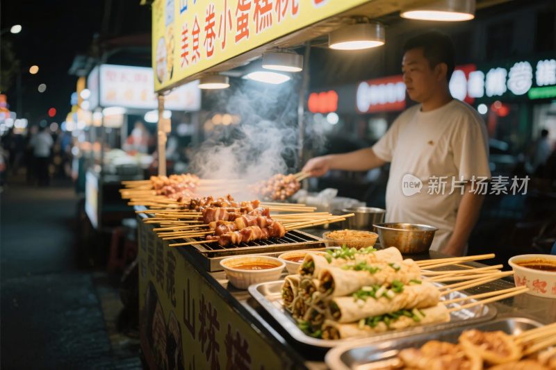 街头夜市小吃摊