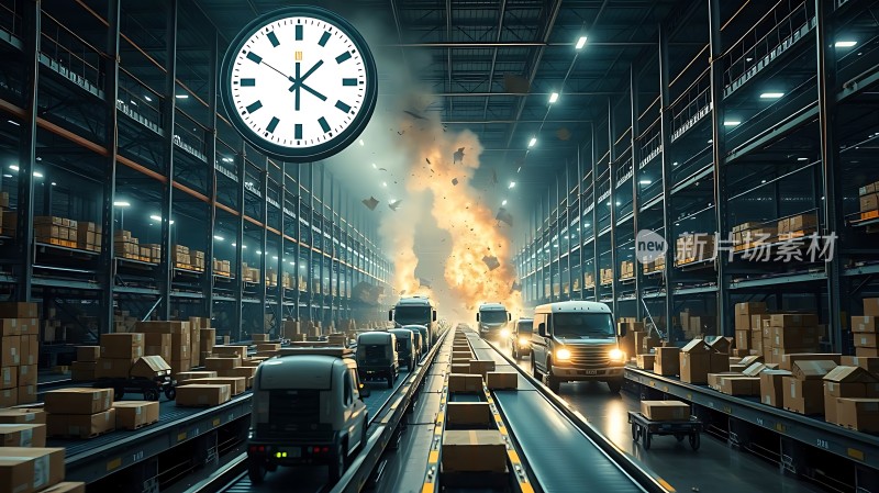 仓库惊魂货物爆炸车辆逃窜