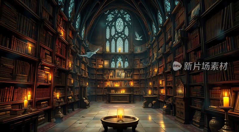 古老图书馆里的神秘之光