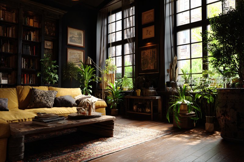 温馨舒适的室内绿植客厅