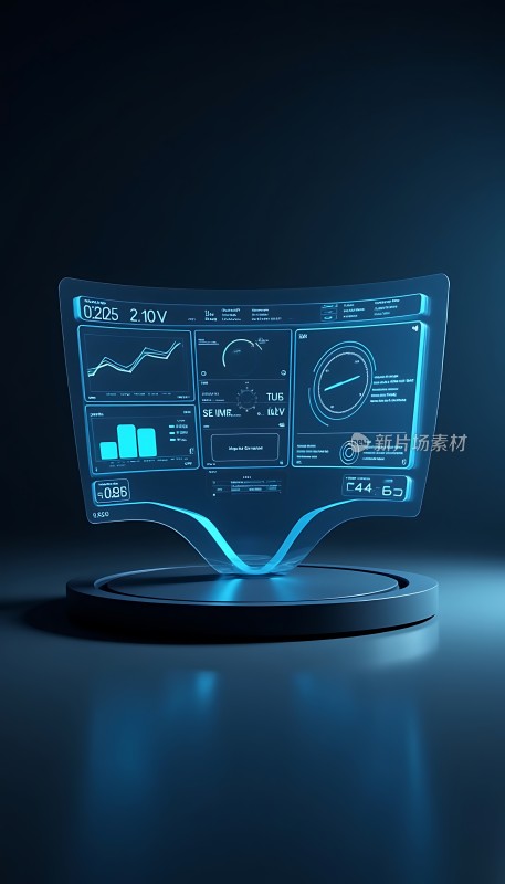 未来科技透明屏幕展示数据图表