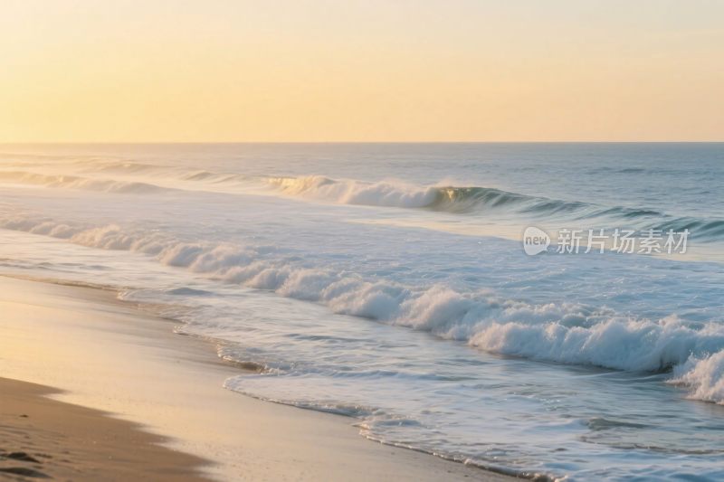 海滩海浪晨景