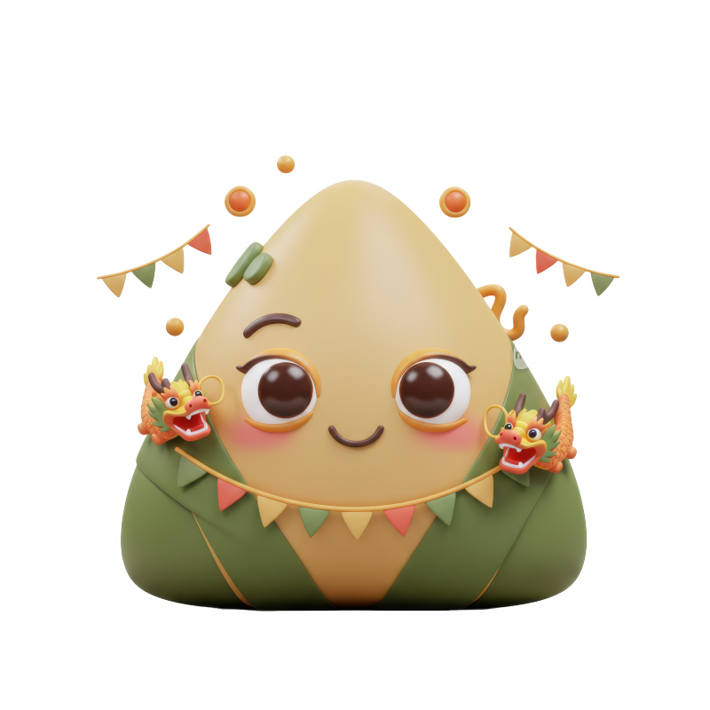 端午节3D卡通粽子元素
