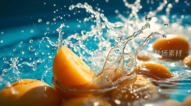 水果入水溅起美丽水花