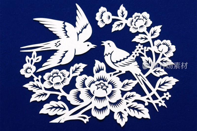 花鸟剪纸艺术图