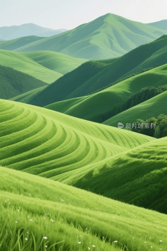 绿色山峦风景图