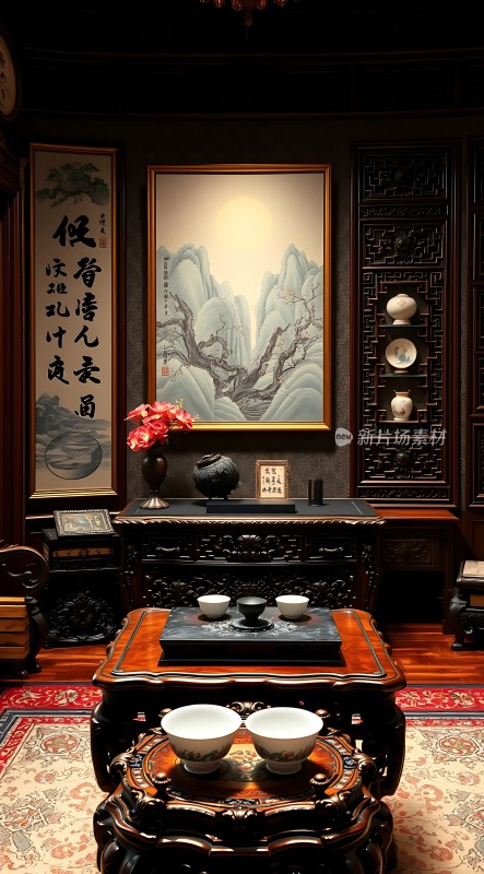 古风雅室茶香四溢