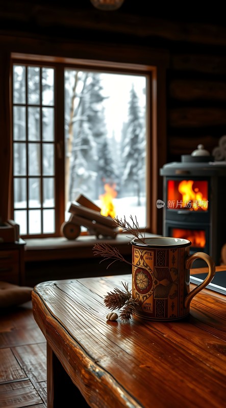 冬日暖炉旁的温馨时刻