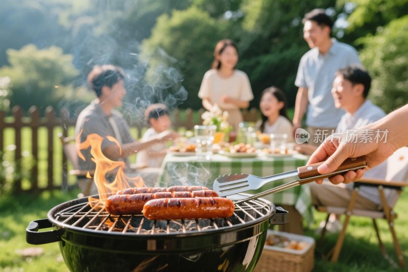 户外家庭烧烤聚会
