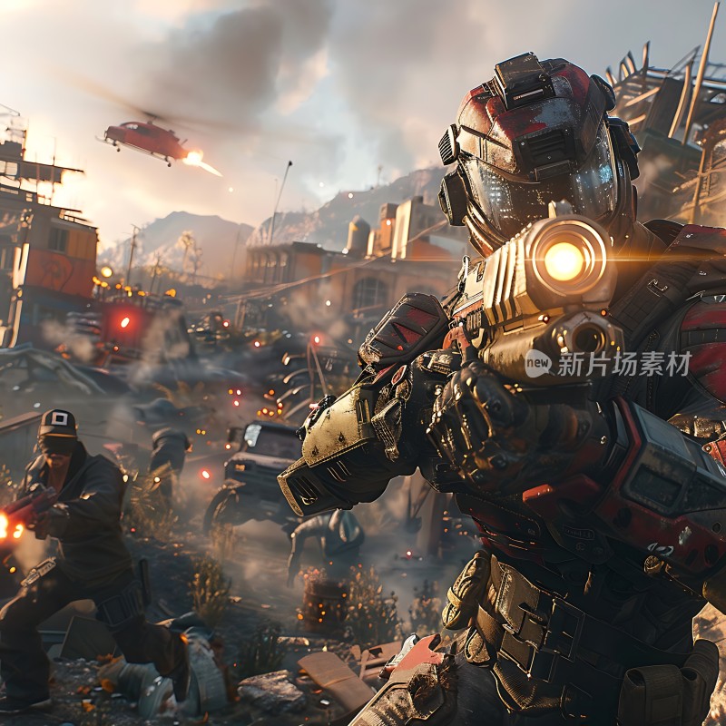 未来战士城市废墟激战