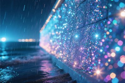 雨夜梦幻光斑墙景