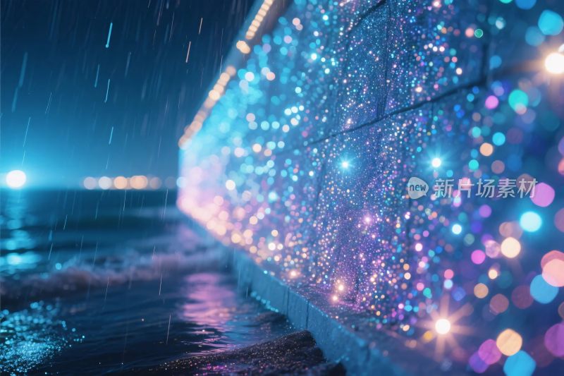 雨夜梦幻光斑墙景